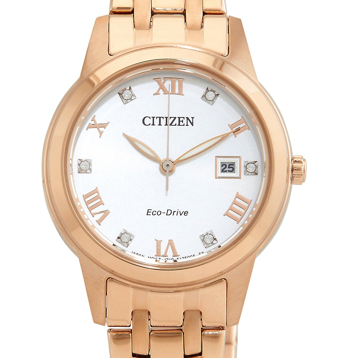 Citizen Eco-Drive Crystal Silver Dial Ladies Watch FE1243-83A - Image 4