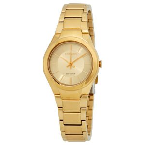 Citizen Paradigm Champagne Dial Yellow Gold-tone Ladies Watch FE2092-57P