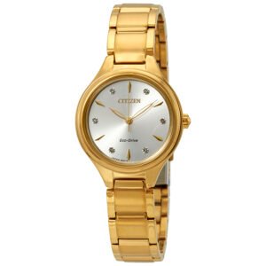 Citizen Corso Silver Dial Gold-tone Ladies Watch FE2102-55A