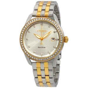 Citizen LTR Crystal Silver Dial Two-tone Ladies Watch FE6114-54A