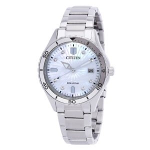 Citizen Marine Lady Eco-Drive Crystal  Mother of Pearl Dial Watch FE6170-88D
