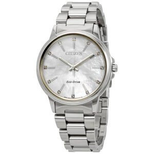 Citizen Chandler Eco-Drive Diamond White Mother of Pearl Dial Ladies Watch FE7030-57D