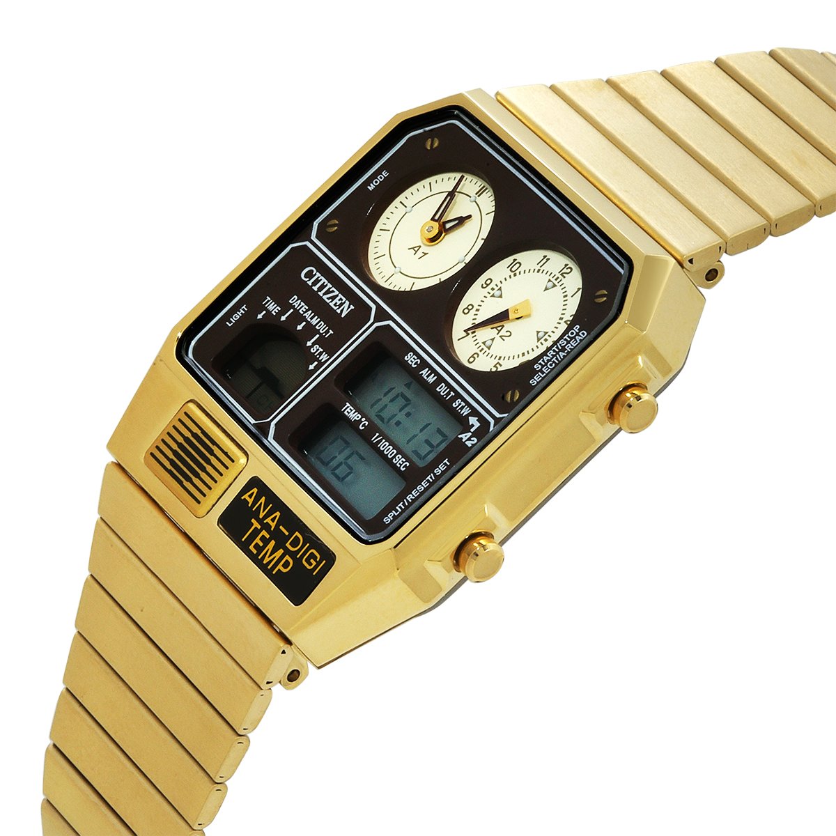 Citizen Alarm Chronograph Quartz Analog-Digital Brown Dial Men's Watch JG2103-72X - Image 2
