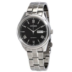 Citizen Automatic Day Date Black Dial Stainless Steel Men's Watch NH7510-50E