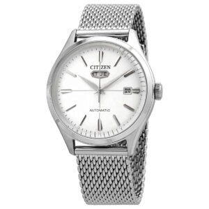 Citizen Automatic Silver Dial Stainless Steel Mesh Men's Watch NH8390-89A