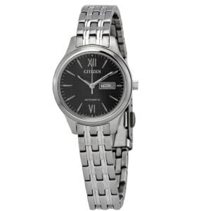 Citizen Automatic Day-Date Black Dial Stainless Steel Ladies Watch PD7130-51E