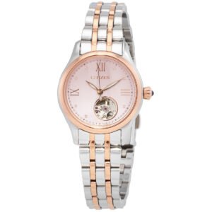Citizen Luna Automatic Pink Dial Two-Tone Ladies Watch PR1044-87X