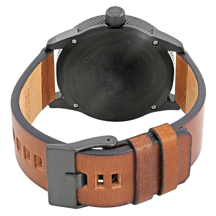 Diesel Rasp Grey Dial Brown Leather Men's Watch DZ1764 - Image 3
