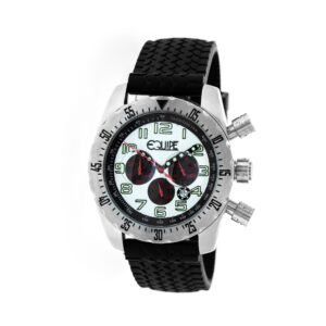 Headlight Chronograph White Dial Black Leather Men's Watch E601 - luxury watch