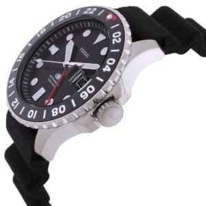FOSSIL Blue GMT Quartz Black Dial Men's Watch FS6036