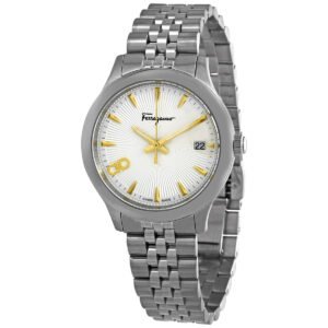 Ferragamo Duo Quartz White Silver Dial Ladies Watch SFCU00119