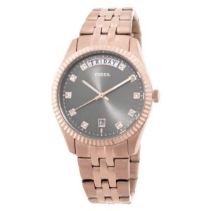 Fossil Scarlette Day-Date Quartz Gray Dial Ladies Watch ES5459