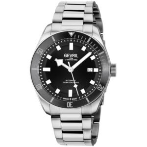 Gevril Yorkville Swiss Automatic Black Dial Men's Diver Watch 48600