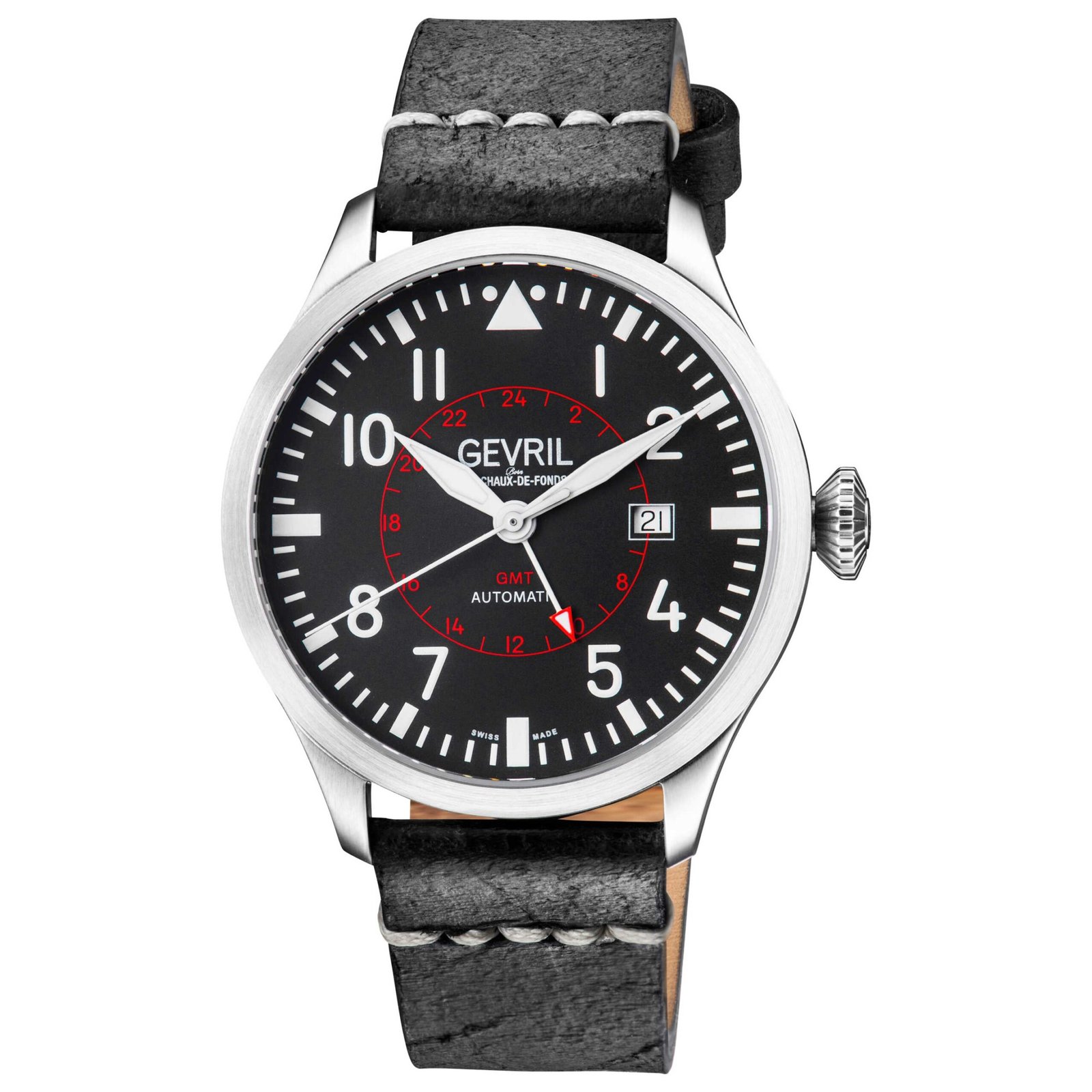 Vaughn 44mm Black Dial Men's Automatic Watch 44503