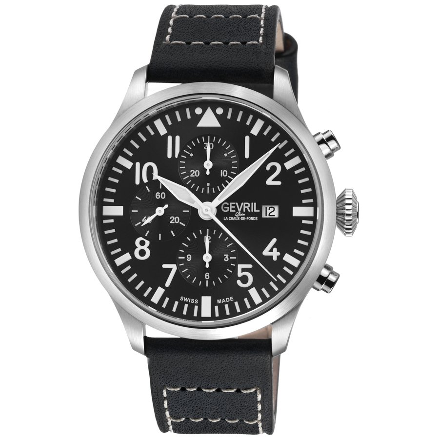 Vaughn Chronograph Automatic ETA 7750 Black Dial Men's Watch 47100-1 - luxury watch