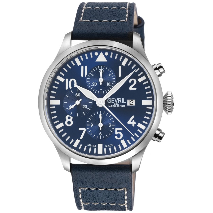 Vaughn Chronograph Automatic ETA 7750 Blue Dial Men's Watch 47101-1 - luxury watch