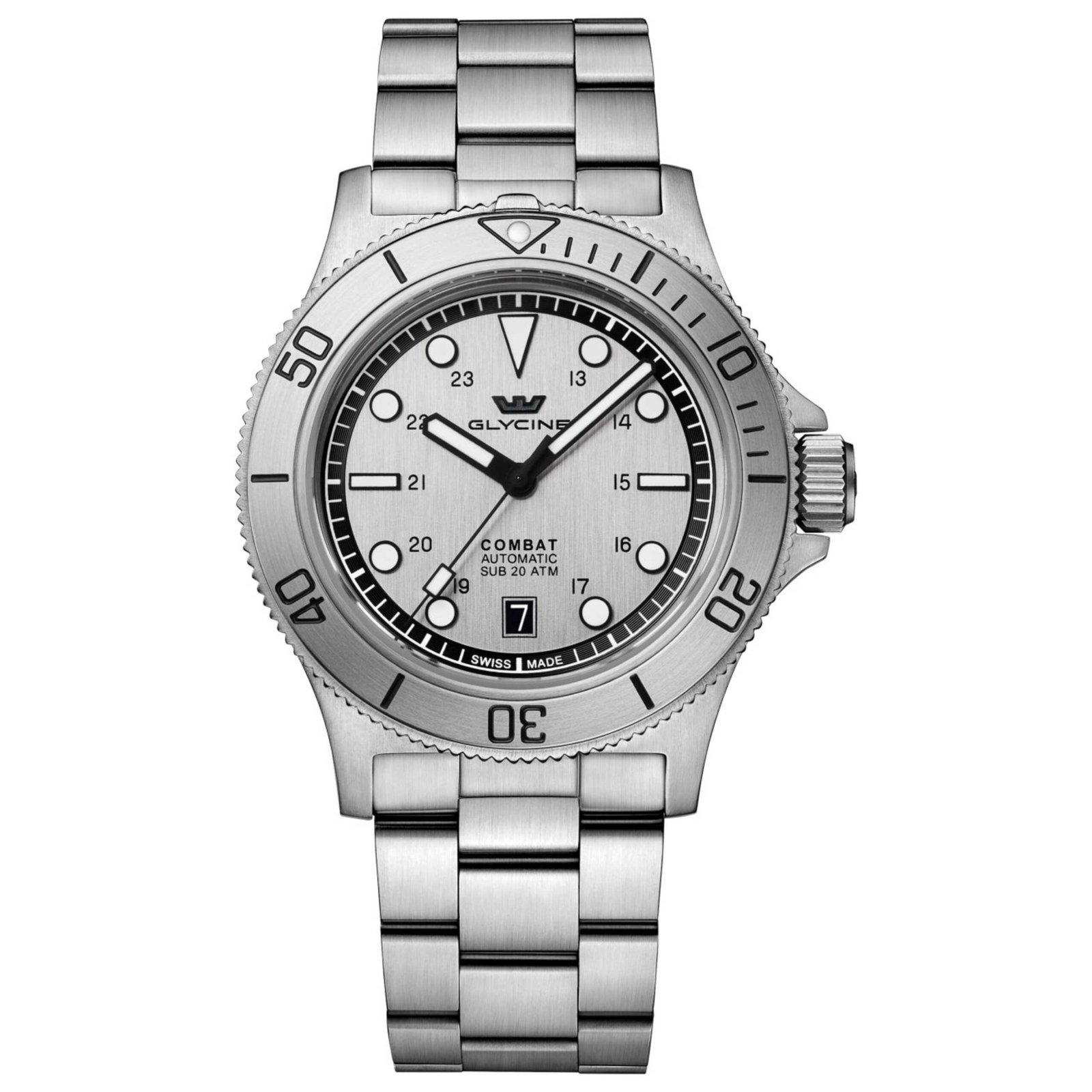 Combat Sub 42mm Silver Dial Men's Automatic Watch GL0533