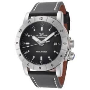 Glycine Airman Contemporary Worldtimer Quartz Black Dial Men's Watch GL1023