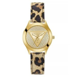 Guess Glitz Plaque Gold-tone Dial Ladies Watch GW0745L2