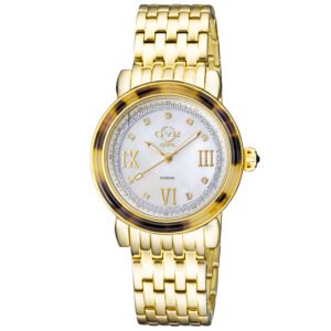Marsala Tortoise Diamond Mother of Pearl Dial Ladies Watch 9851B - luxury watch