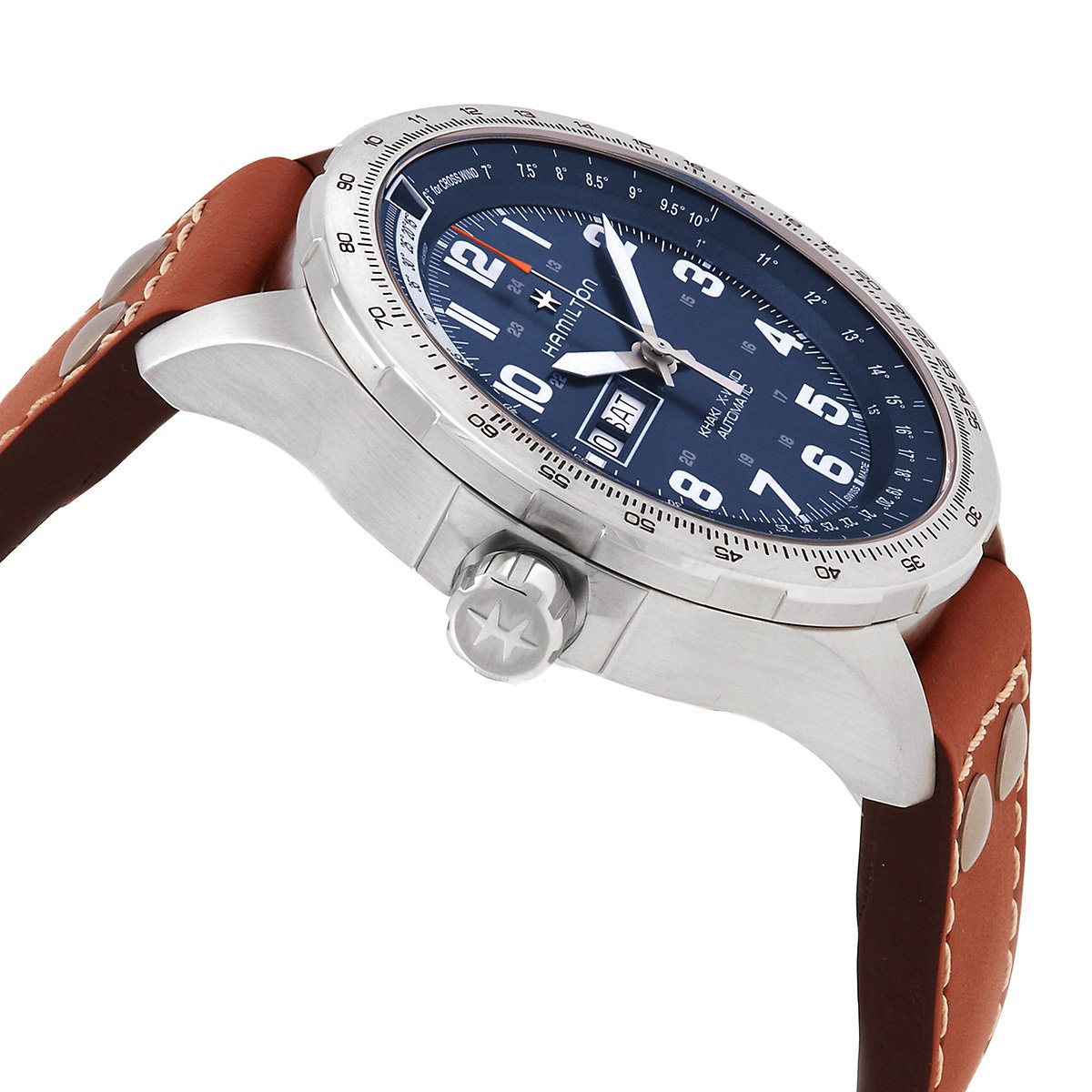 Hamilton Khaki Aviation X-Wind Lefty Automatic Blue Dial Men's Watch H77765541 - luxury watch