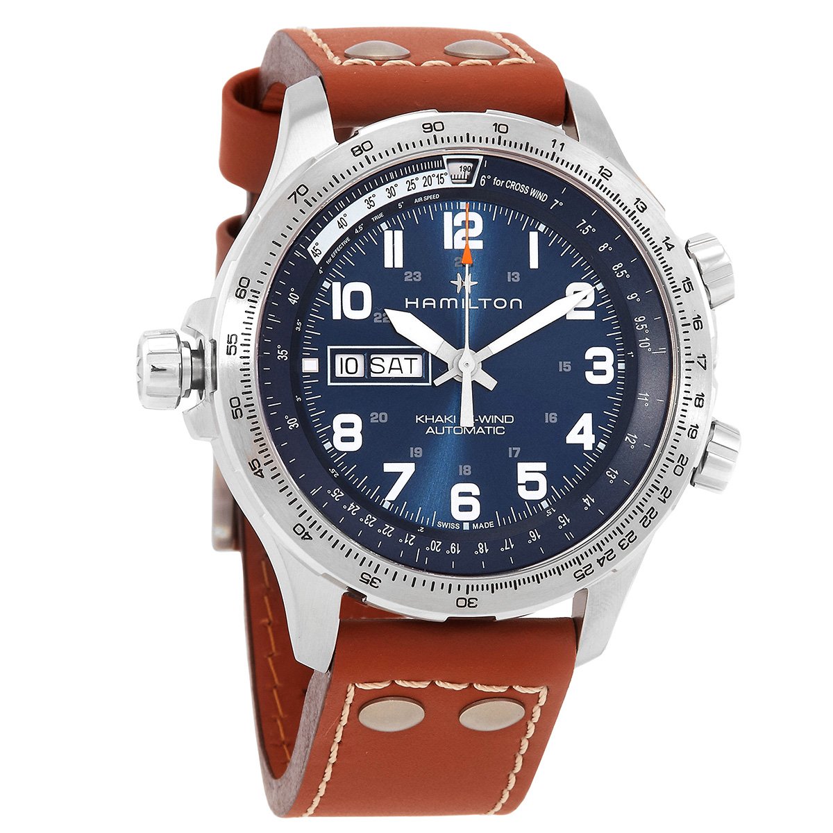 Hamilton Khaki Aviation X-Wind Lefty Automatic Blue Dial Men's Watch H77765541 - luxury watch