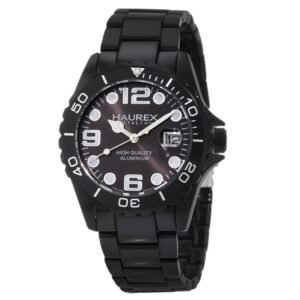 Haurex Italy Ink Black Dial Black Aluminum Ladies Watch 7K374DNN