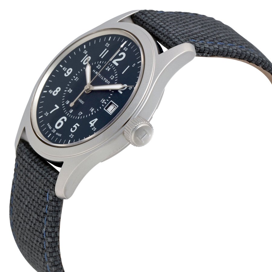 Hamilton Khaki Field Blue Dial Blue Canvas Men's Watch H68201943 - Image 2