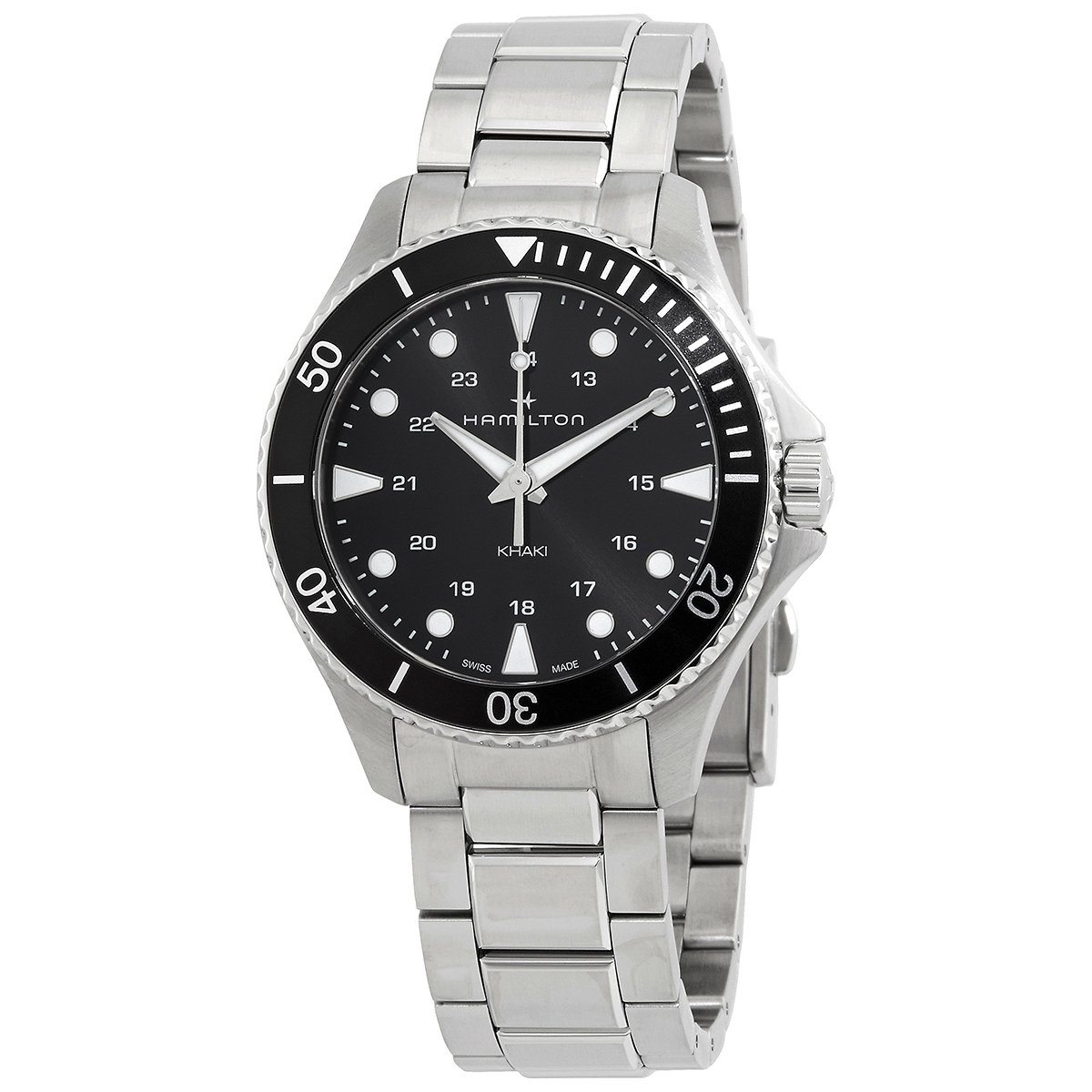 Hamilton Khaki Navy Scuba Quartz Black Dial Men's Watch H82201131
