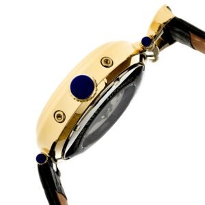 Heritor Ganzi Automatic Black Dial Black Leather Men's Watch HR3304