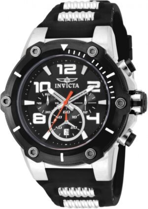 Invicta Speedway Chronograph Black Dial Black Polyurethane Men's Watch 17202