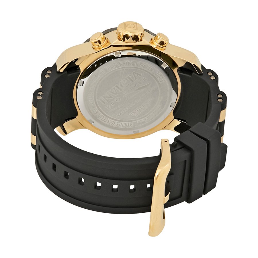 Invicta Pro Diver Chronograph Champagne Dial Black Polyurethane Men's Watch 17885 - Image 3