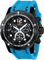 Invicta Speedway Chronograph Black Dial Light Blue Polyurethane Men's Watch 20075
