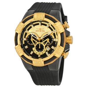 Invicta Bolt Chronograph Black and Gold Dial Men's Watch 24699