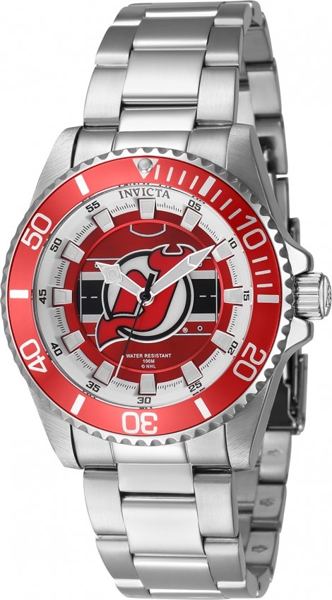 Invicta NHL New Jersey Devils Quartz Red Dial Ladies Watch 42221
