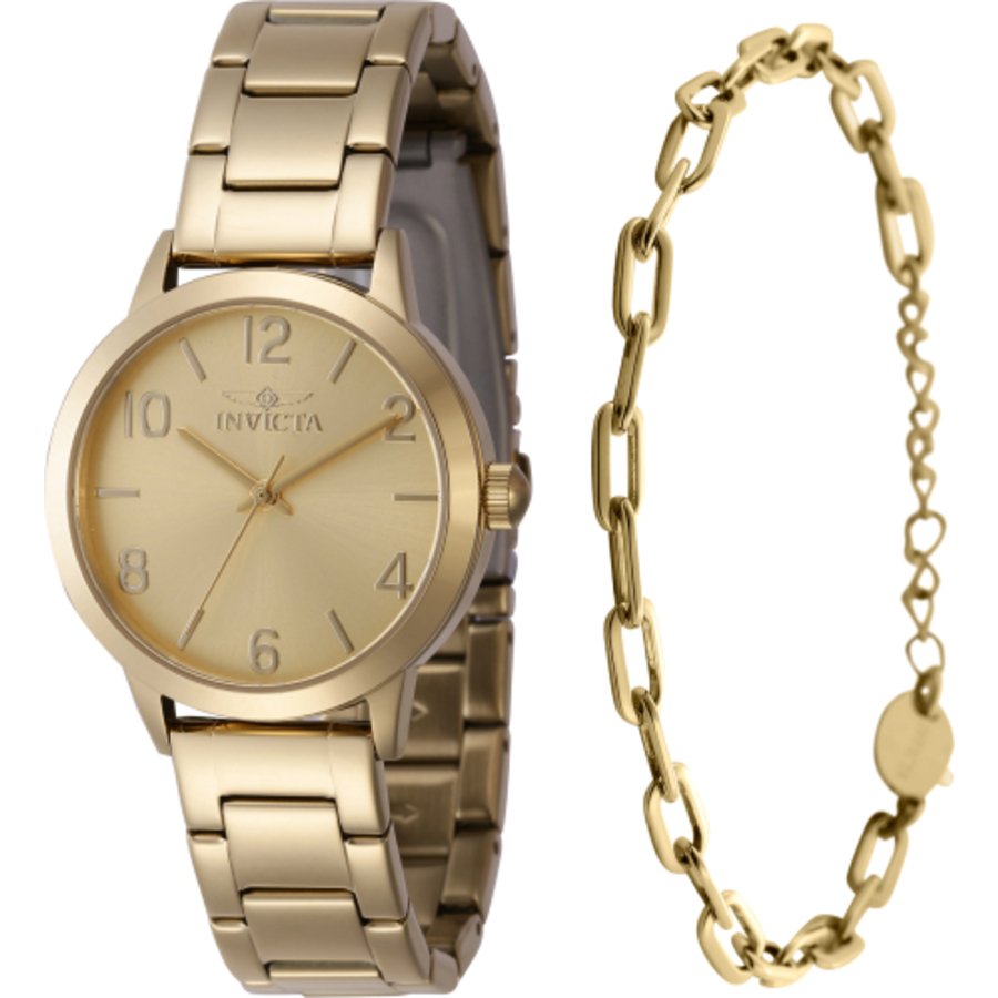 Invicta Wildflower Quartz Gold Dial Ladies Watch 47271 With Bracelet