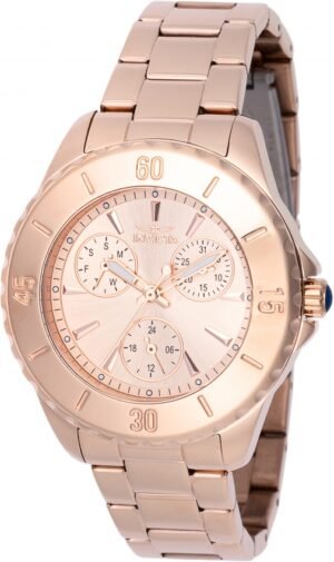 Invicta Angel GMT Quartz Rose Gold Dial Ladies Watch 48403