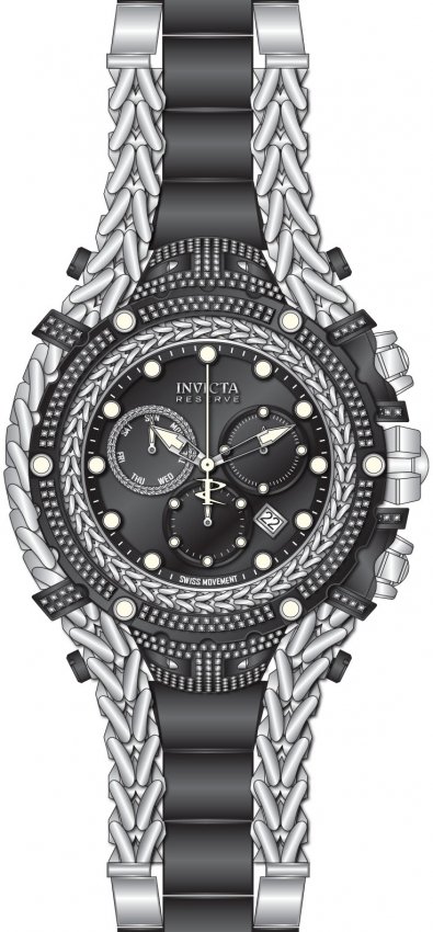 Invicta Gladiator Chronograph Quartz Diamond Black Dial Men's Watch 48419 - Image 2