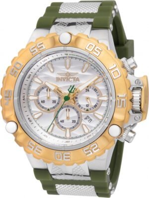Invicta Subaqua Poseidon Chronograph GMT Quartz Silver Dial Men's Watch 48554