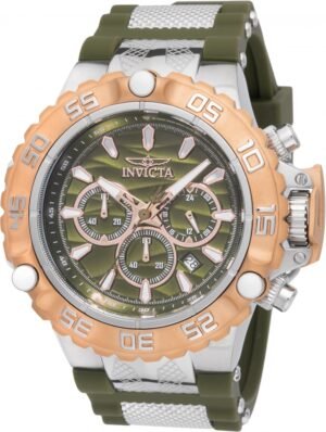 Invicta Subaqua GMT Chronograph Olive Green and Rose Gold Dial Men's Watch 48555