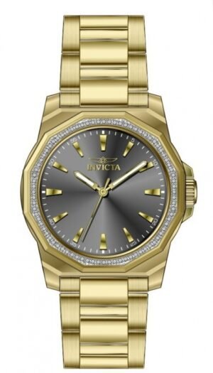 Invicta Speedway Quartz Crystal Charcoal Dial Ladies Watch 49114