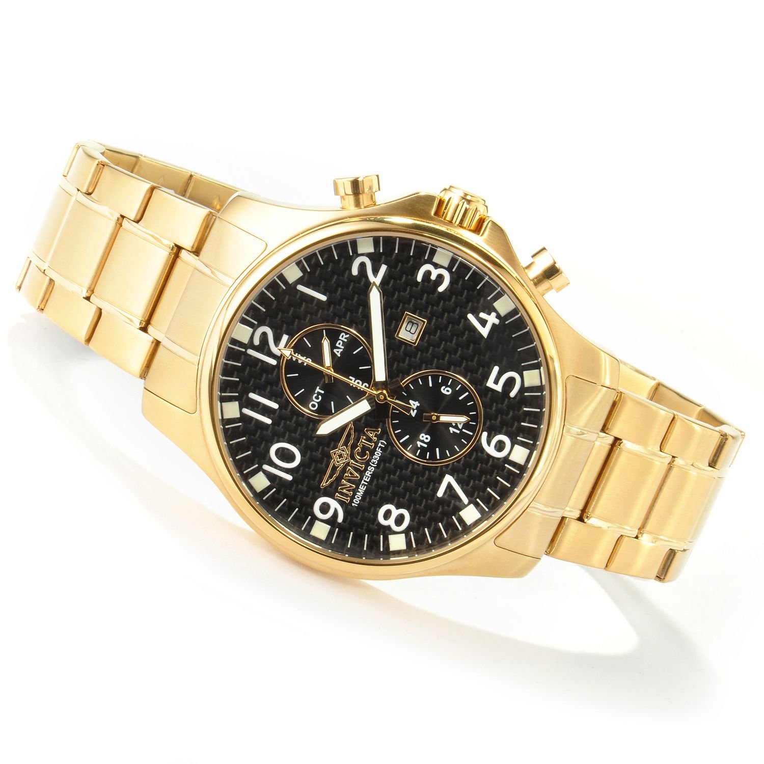 II Collection Black Dial 18kt Gold-plated Men's Watch 0382 - luxury watch