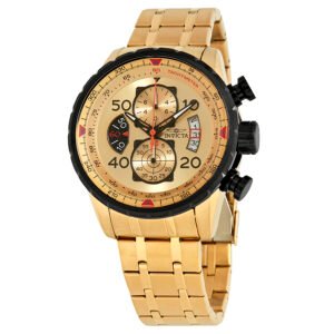 Aviator Chronograph Gold Dial Gold-plated Men's Watch 17205 - luxury watch