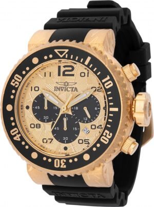 INVICTA Pro Diver Chronograph GMT Quartz Gold Dial Men's Watch 48618