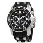 Men Pro Diver Ocean Master Chronograph Black Dial Black Rubber Watch 6977 - luxury watch