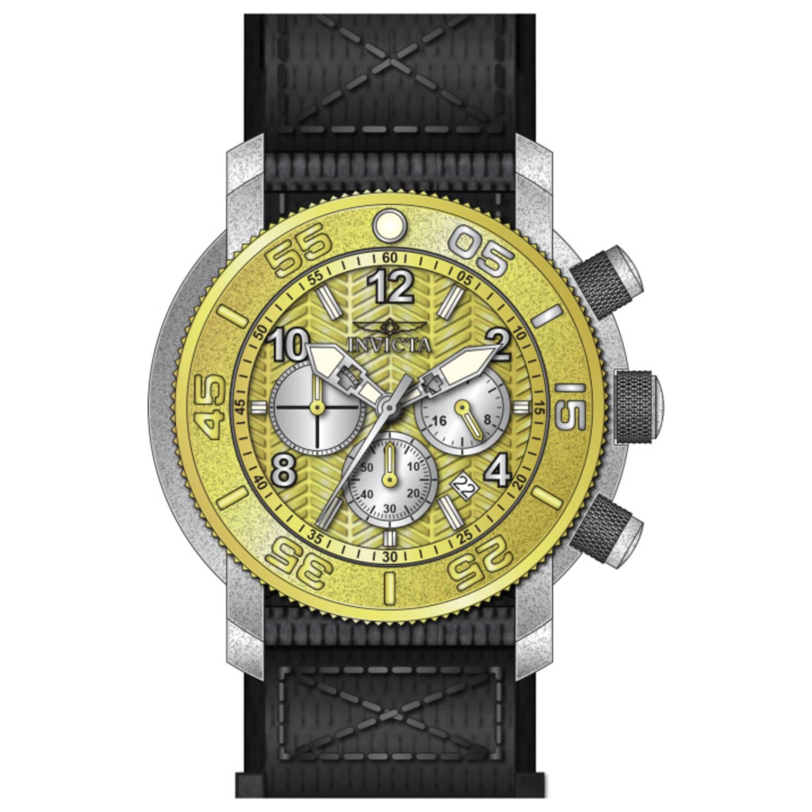 Coalition Forces 50mm Gold Dial Men's Quartz Watch IN-50096
