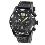 Joshua & Sons Chronograph Black Dial Black Leather Men's Watch JS60YL