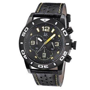 Joshua & Sons Chronograph Black Dial Black Leather Men's Watch JS60YL