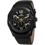 Joshua & Sons Chronograph Black Dial Black Leather Men's Watch JS69YL