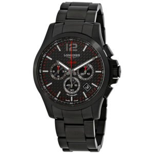 Longines Conquest V.H.P. Black Carbon Dial Men's Chronograph Watch L3.727.2.66.6 - luxury watch